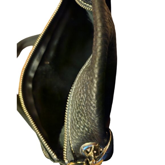 Vintage Roots Village Tribe Black Pebbled Leather Pocket Messenger/Crossbody Bag - Picture 2 of 4